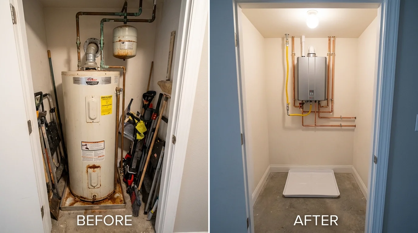 Tank water heater versus wall-mounted tankless unit comparison for Snow Hill, NC homeowners