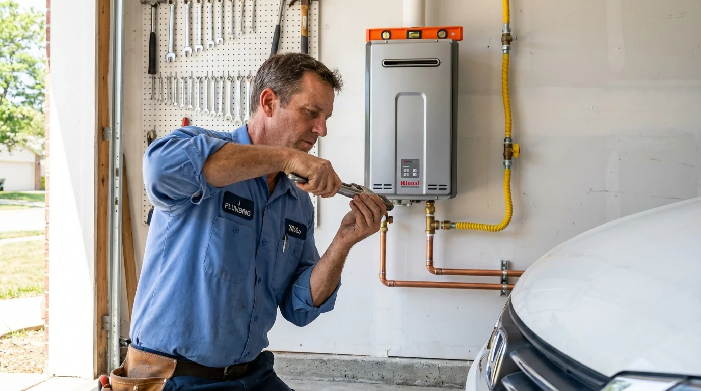 Tankless water heater installation by a Johns Plumbing LLC plumber in Snow Hill
